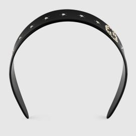 Crystal Interlocking G Headband In Black Resin US at Gucci